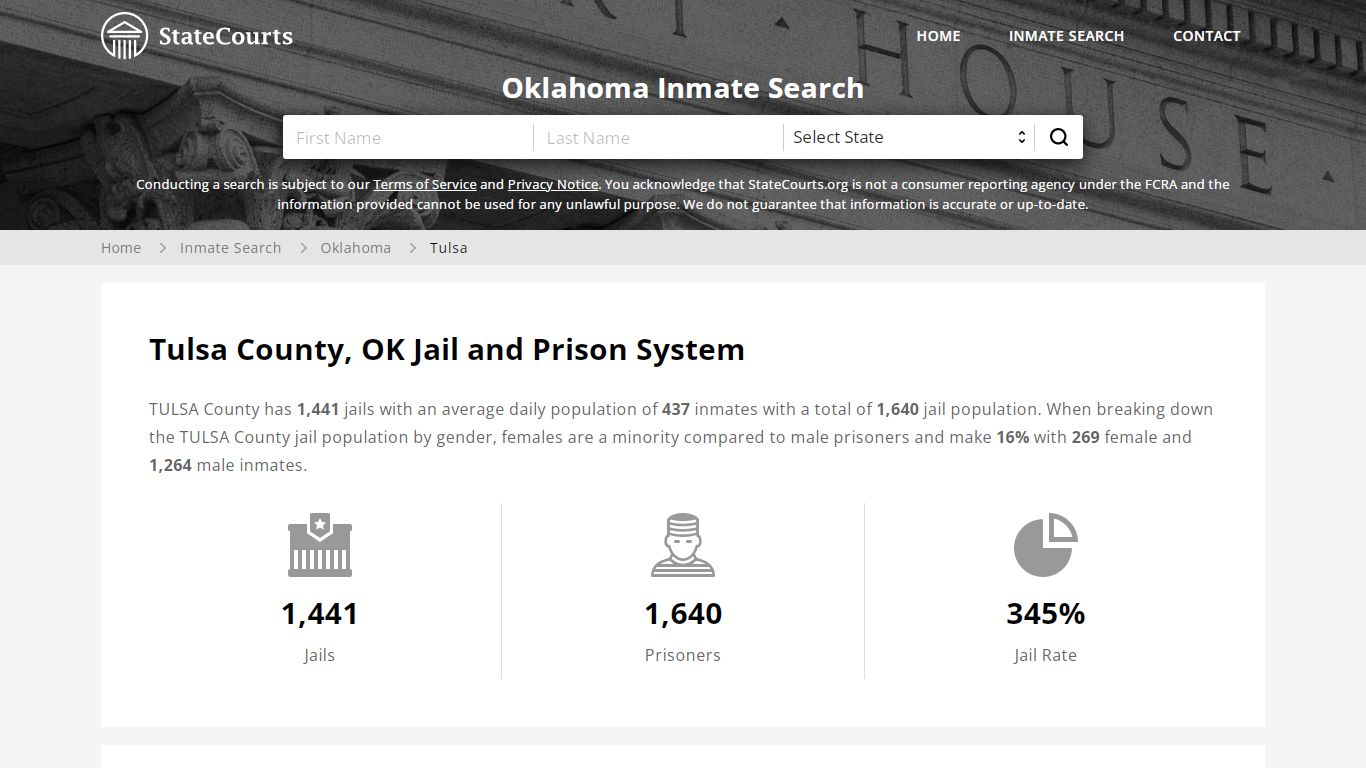 Tulsa County, OK Inmate Search - StateCourts